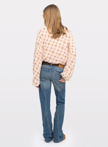 Blouse col tunisien à imprimé fleuri ZADIG&VOLTAIRE Jaune